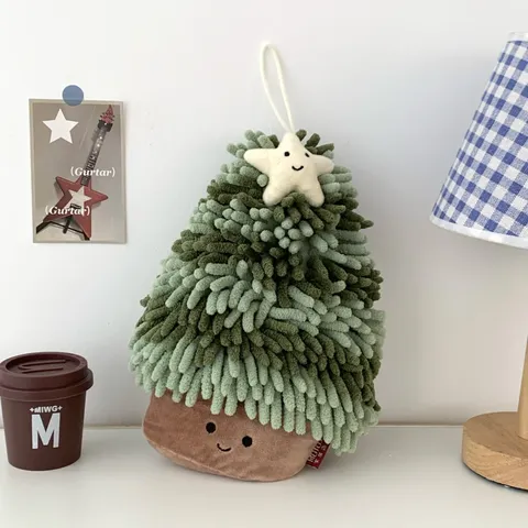 Kerstboom Hangende Handdoek Chenille Verdikt Absorberend Sneldrogend Zacht Voor Keuken Badkamer Kerst Decor