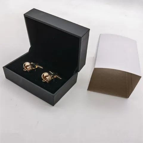 French Twist Knot Cufflinks Men Business Formal Shirt Cuff Nails Metal Enamel Tie Clip Suit Accessories With Gift Box