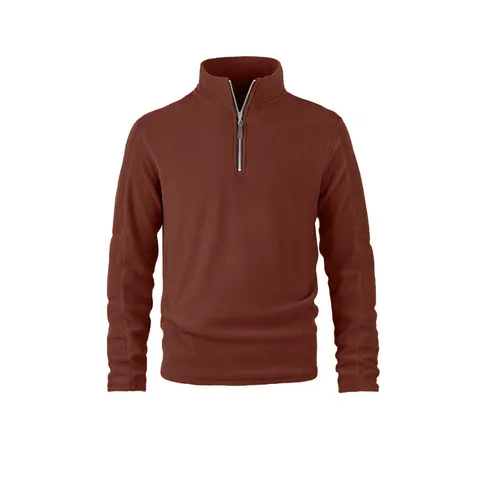 Men's Polar Fleece Half-Zip Sweatshirt Stand Collar Long Sleeve Thermal Pullover Winter Casual Thickened Jacket Top For Men