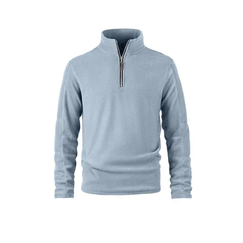 Men's Polar Fleece Half-Zip Sweatshirt Stand Collar Long Sleeve Thermal Pullover Winter Casual Thickened Jacket Top For Men