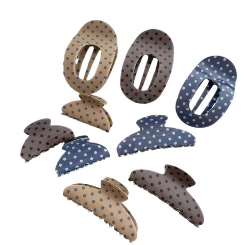 Fermaglio per Capelli a Pois Stile Coreano per Donna Forcine Vuote Ovali Retrò Accessori per Capelli in Plastica Opaca per Feste