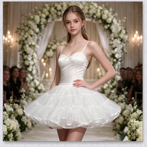 Dames Lolita Tutu Rok Meerlaags Mesh Tule Pof Petticoat Voor Bruiloft Feest Cosplay Kostuum Onderstuk Ivoor Zwart