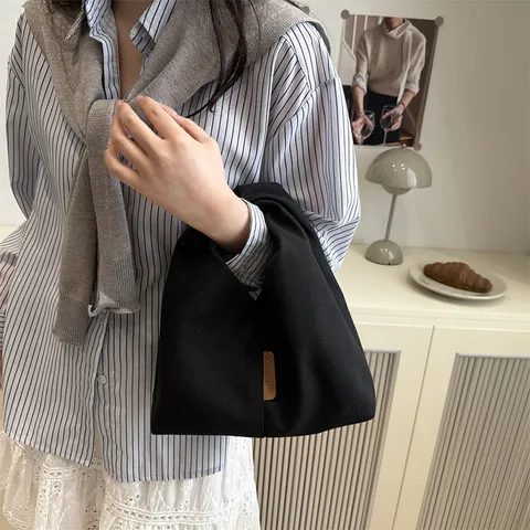 Bolso Tote de Pana con Estampado de Fresa para Mujer Asa con Nudo Bolso de Hombro para Desplazamientos Diarios para Damas