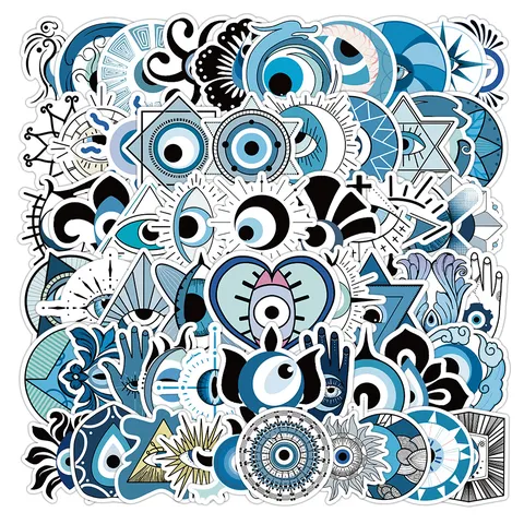 Waterdichte Boze Oog Vinyl Stickers Bohemian Mystiek Nazar Decals Voor Waterflessen Laptop Bagage Telefoon Skateboard Decoratie