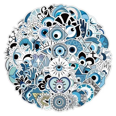 Waterdichte Boze Oog Vinyl Stickers Bohemian Mystiek Nazar Decals Voor Waterflessen Laptop Bagage Telefoon Skateboard Decoratie