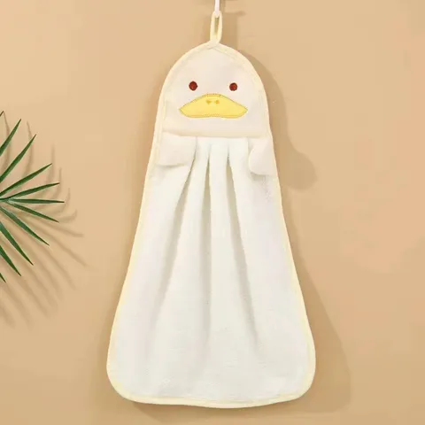 Cute Cartoon Animal Hand Towel Super Absorbent Coral Velvet Hanging Towel For Kitchen Bathroom Penguin Duck Soft Towel