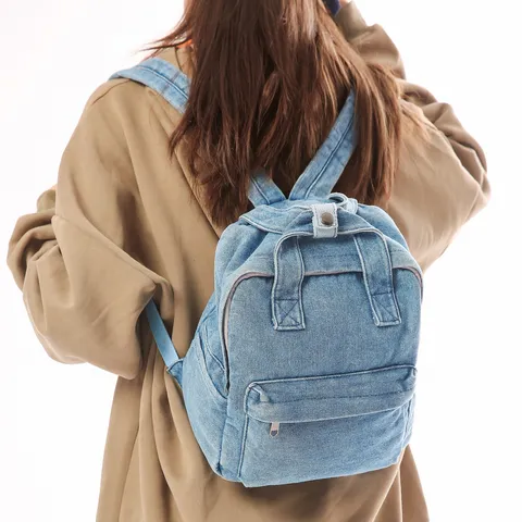 Vintage Gewaschener Denim Rucksack Retro Literarischer Stil Schultasche Unisex Leichter Verschleißfester Doppel Schulter Rucksack Für Jugendliche Alltag