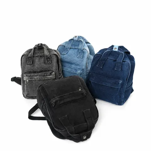 Vintage Gewaschener Denim Rucksack Retro Literarischer Stil Schultasche Unisex Leichter Verschleißfester Doppel Schulter Rucksack Für Jugendliche Alltag