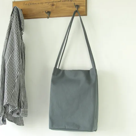 Sac Cabas en Toile Épaisse Minimaliste pour Femmes Sac à Épaule Décontracté Littéraire Sac d'Étudiant Navette Quotidienne