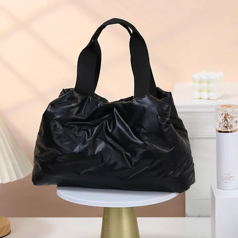 Damen Glänzend Gepolstert Tragetasche Große Kapazität Gesteppt Oxford-Gewebe Schultertasche Daunenbaumwolle Handtasche
