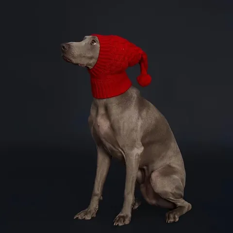 Winter Pet Knitted Hat Warm Greyhound Dog Hat Red Pom Pom Polyester Striped Knit Headwear For Dogs Puppy Accessories