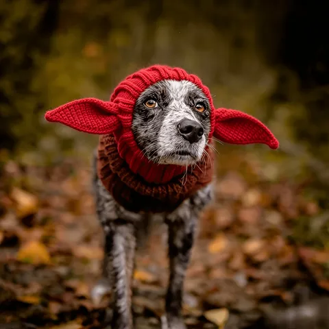Dinosaur Knitted Dog Hat Warm Windproof Halloween Pet Headwear Polyester Puppy Winter Hood Costume For Small Medium Large Dogs