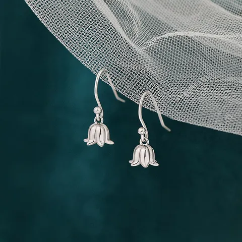 Lily Of The Valley Flower Hook Earrings For Women Fresh Pastoral Style Copper Drop Earrings Elegant Jewelry Summer Gift
