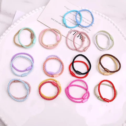 Élastiques à Cheveux Spirale Enfants Colorés Mignons Cordes à Cheveux Torsadées Hautement Élastiques Accessoires Bébé Filles
