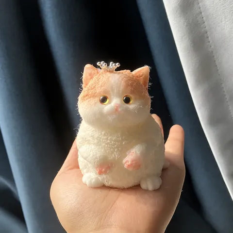 Juguete Squishy de Gato Gordo Gigante Simulado de TPR Flocado Juguete para Aliviar el Estrés Lindo Adorno de Animal Regalo Creativo DIY