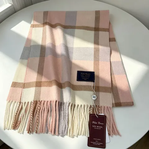 Women's Plaid Scarf Wool Blend Warm Winter Soft Tassel Shawl Wrap British Style High-End Check Scarf For Men Women Daily Outdoor Gift