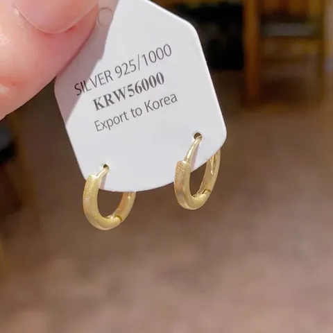 Matte Frosted Kupfer Ohrringe Damen 925 Sterling Silber Stift Minimalistisch Koreanischen Stil Runde Ohrschnalle Schmuck