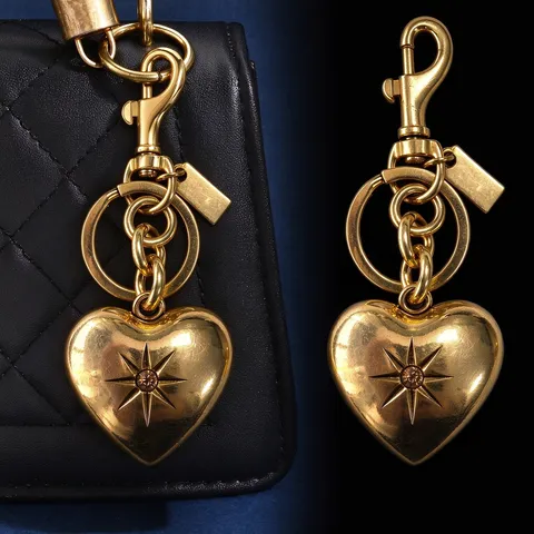Llavero de Corazón Con Incrustaciones de Strass Octagrama de Lujo Colgante de Bolso de Corazón de Metal Joyería Vintage Regalo Para Mujer