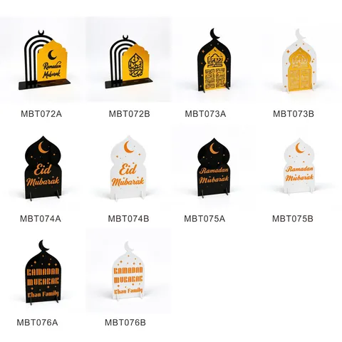 Kreatives 3D Acryl Ramadan Mubarak Tischornament Moschee Mond Stern Spiegel Tischdeko Für Eid Home Party Dekoration