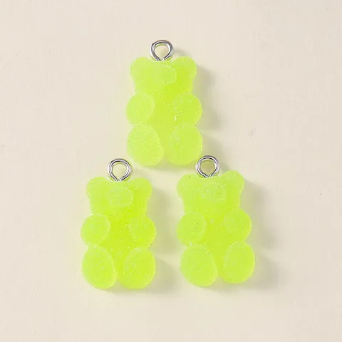 Resin Gummy Bear Candy Pendants Frosted Texture Animal Bear Charms For DIY Jewelry Making Necklace Keychain Handbag Hanging Accessories