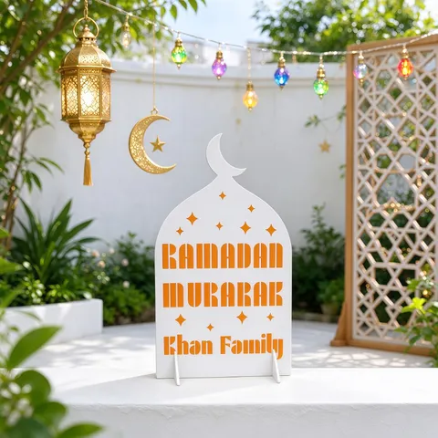 Kreatives 3D Acryl Ramadan Mubarak Tischornament Moschee Mond Stern Spiegel Tischdeko Für Eid Home Party Dekoration