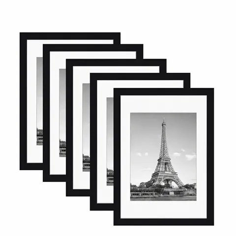 Cadre Photo en PVC Minimaliste Moderne Avec Marie-Louise Cadre Rectangulaire en Plastique Décoration Murale Maison Bureau