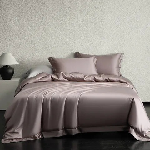 Lyocell Tencel Bedding Set Luxury Silky Solid Color Soft Breathable Duvet Cover And Bed Sheet Set For Home Bedroom
