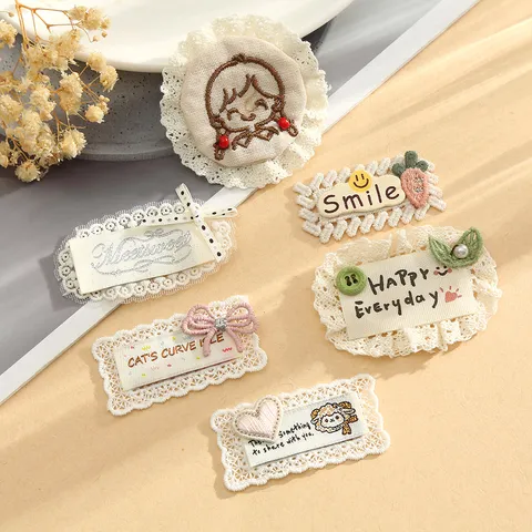 Mori Style Lace Embroidery Patches DIY Clothing Sewing Accessories Handmade Floral Woven Labels For Hair Accessories Bag Decor