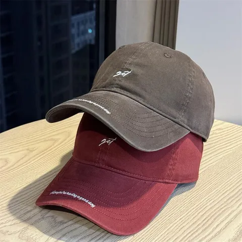 Outdoor Bestickte Buchstaben Baumwolle Baseballkappe Für Herren Damen Verstellbarer Sonnenschutz Gewaschener Twill Freizeit Entenzungenkappe
