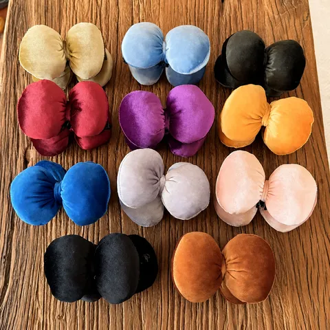 Korean Style Velvet Padded 3D Bow Banana Clip Soft Sweet Vertical Hair Clip Elegant Hair Accessory For Women Girls Hair Styling Tool
