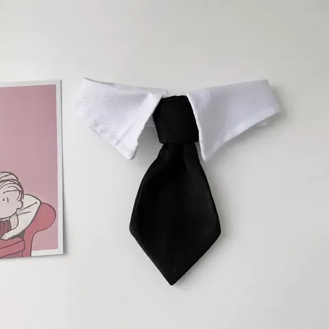 Pet Tuxedo Necktie Bowtie Polyester Formal Suit Collar For Small Medium Dogs Cats Adjustable Velcro Gentleman Neckwear Costume Wedding Party Accessory