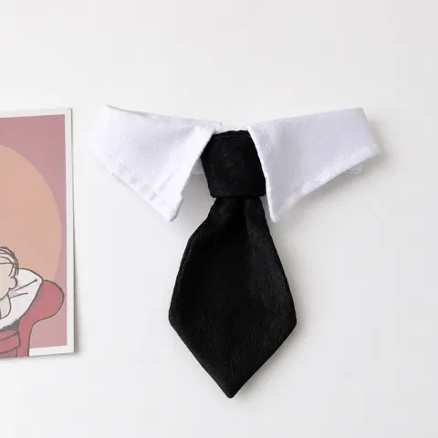 Pet Tuxedo Necktie Bowtie Polyester Formal Suit Collar For Small Medium Dogs Cats Adjustable Velcro Gentleman Neckwear Costume Wedding Party Accessory