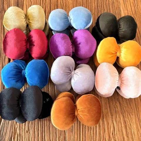 Korean Style Velvet Padded 3D Bow Banana Clip Soft Sweet Vertical Hair Clip Elegant Hair Accessory For Women Girls Hair Styling Tool