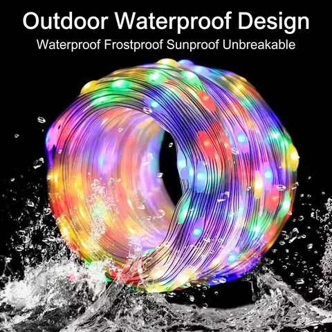 Wasserdichte LED Lichterkette Outdoor USB Batteriebetrieben Kupferdraht Lederlichter Für Weihnachtsfeier Dekor
