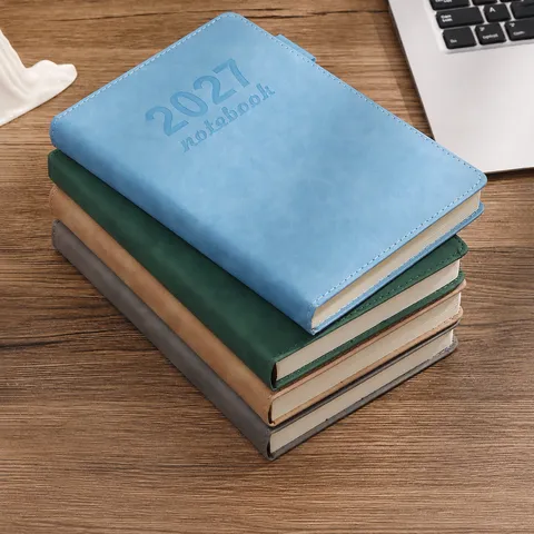 Cuaderno A5 de Piel Sintética de Negocios Con Lazo para Bolígrafo Agenda 2026 Diario Grueso 200 Páginas para Oficina