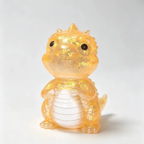 Glitter Dinosaur Squishy Toy For Stress Relief Cartoon Dragon Fidget Toy TPR Material Sparkling Sensory Squeeze Toy For Kids Adults