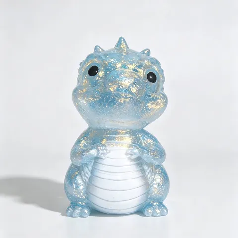 Glitter Dinosaur Squishy Toy For Stress Relief Cartoon Dragon Fidget Toy TPR Material Sparkling Sensory Squeeze Toy For Kids Adults