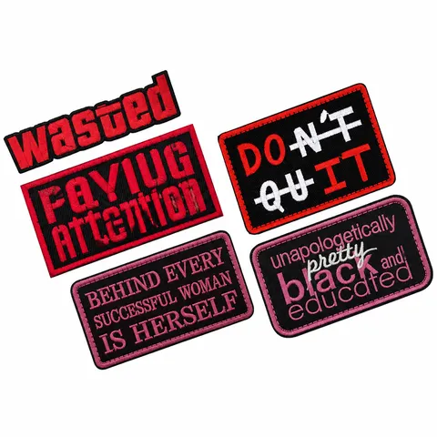 Parche Bordado con Slogan Insignia Táctica de Gancho y Bucle para Ropa Mochila Sombrero Aplique Decorativo DIY