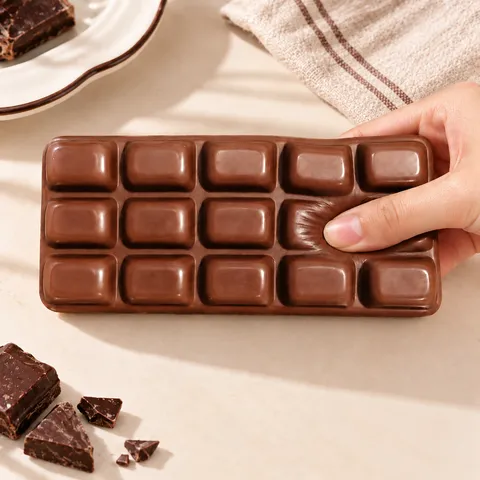 Juguete Squishy de Bloque de Chocolate de Simulación Rebote Lento Alivio del Estrés Juguete Fidget Para Adultos Niños Modelo de Comida de PU Suave