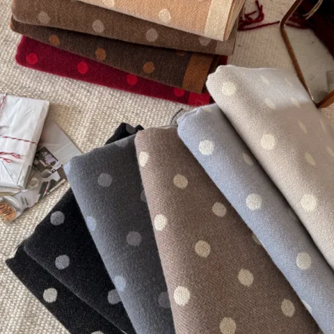 Damen Polka Dot Kaschmirähnlicher Schal Dicker Warmer Winterschal Mit Quasten Weicher Kettenwirk-Schal Für Den Alltag Reisen