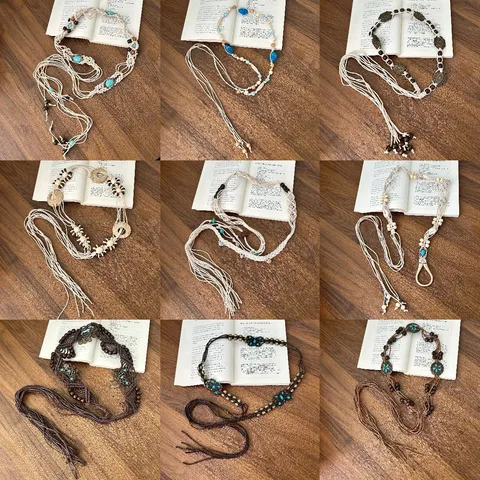 Bohemian Braided Beaded Waist Chain For Women Ethnic Retro Tassel Belt Handmade Leather Cord Belt Body Jewelry Accessory