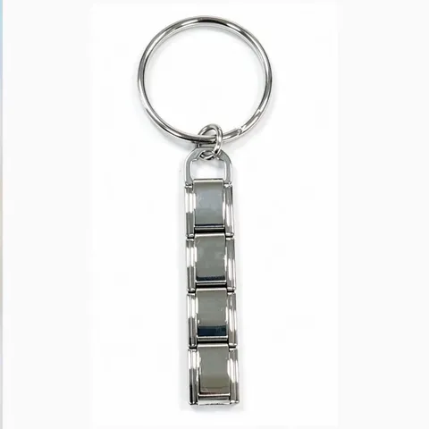 Porte-clés Module Italien en Acier Inoxydable pour Bracelet DIY Style Maillon de Montre Plaqué Or Argent Accessoire Bijoux
