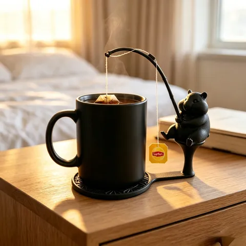 3D Printed Capybara Fishing Tea Bag Holder Coaster Creative Hamster Cup Ornament PLA Animal Decoration For Home Office