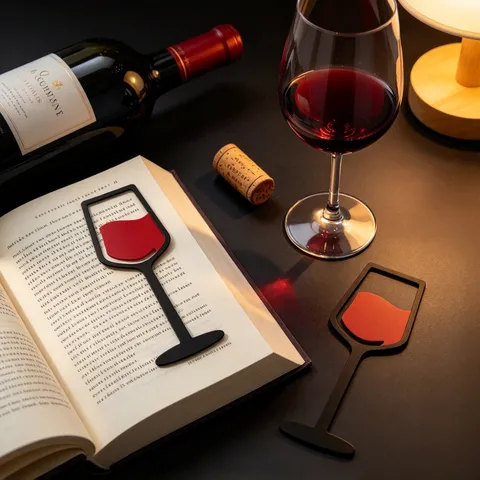 Creative 3D Printed PLA Wine Glass Bookmark Minimalist Hollow Book Page Marker Unique Souvenir Reading Accessory For Book Lovers