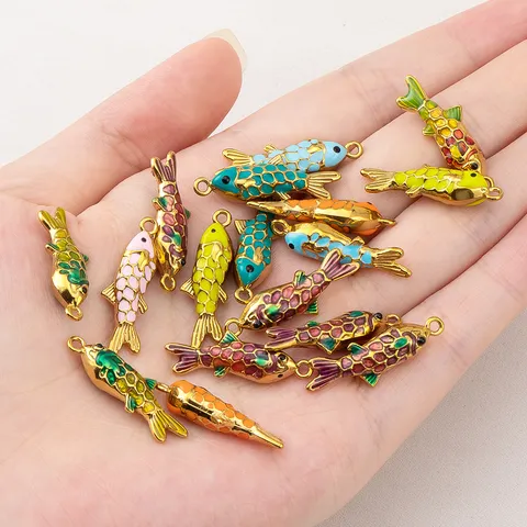 304 Stainless Steel 3D Koi Fish Pendant Enamel Drip Oil Charms For DIY Necklace Bracelet Making Chinese Style Jewelry Accessory