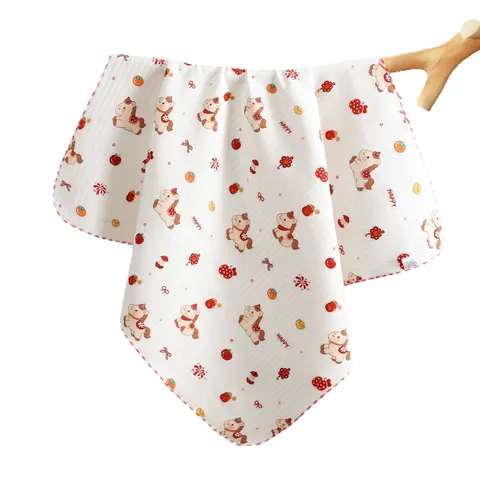 Coperta Fasce per Neonati Classe A in Puro Cotone Morbida Traspirante Copertina Ricezione Simpatica Stampa Animali Cartoni Animati Sottile Sacco Nanna per Uso Quotidiano