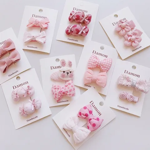 Schattige Baby Prinses Roze Strik Haarspeldjes Voor Meisjes Handgemaakte Met Stof Omwikkelde Haarspelden Gaas Kinderen Haaraccessoires Cadeau