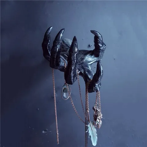 Cyberpunk Μηχανικό Χέρι Γλυπτό Ρητίνης Βάση Χειριστηρίου Παιχνιδιών Γοτθικό Νύχι Μάγισσας Βάση Κοσμημάτων Ρητίνης Διακοσμητικό