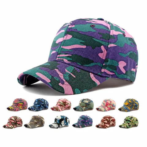 Unisex Camouflage Baseball Cap Outdoor Hiking Sun Protection Cotton Adjustable Camo Trucker Hat For Men Women Fashion Sun Hat