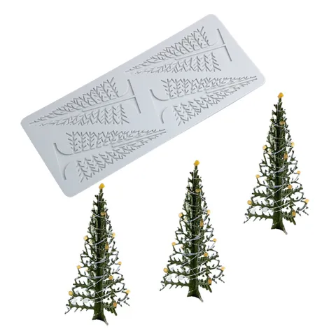 Kerstboom Sneeuwvlok Hertengewei Siliconen Bakvorm DIY Fondant Chocolade Kant Mat Moleculaire Gastronomie Decoratie Bakgereedschap
